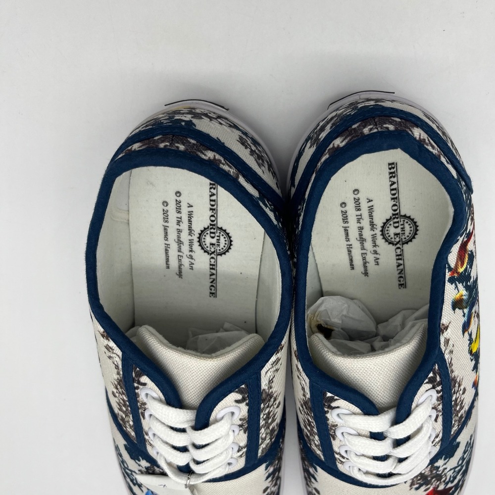 Bradford Exchange Floral Birds of Spring Print Canvas Sneakers Shoes Size 8.5 - Picture 5 of 9